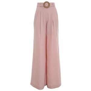 Zimmermann Postcard Pleated Wide-Leg Pants Pink